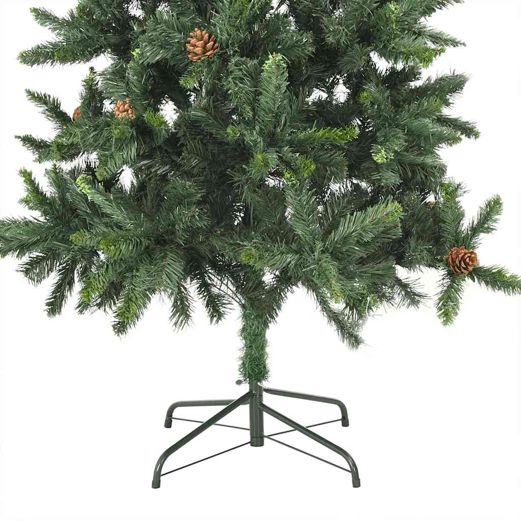 Künstlicher Weihnachtsbaum mit Beleuchtung & Kugeln Grün 180 cm