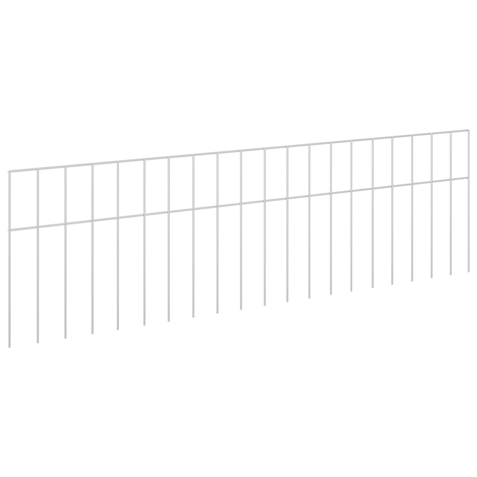 Gartenzaun-Paneel 12 pcs Verzinkter Stahl Silber