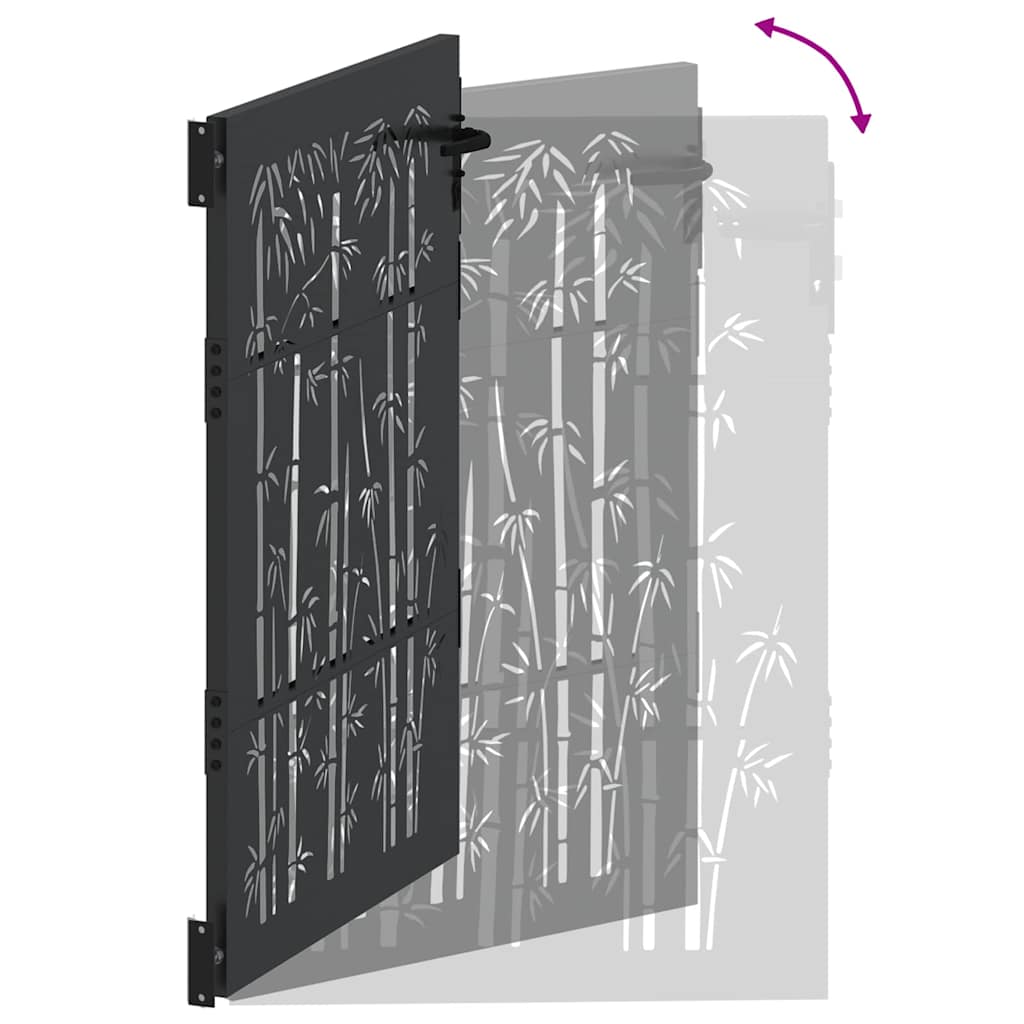 Gartentor 100x75 cm Cortenstahl Bambus-Design