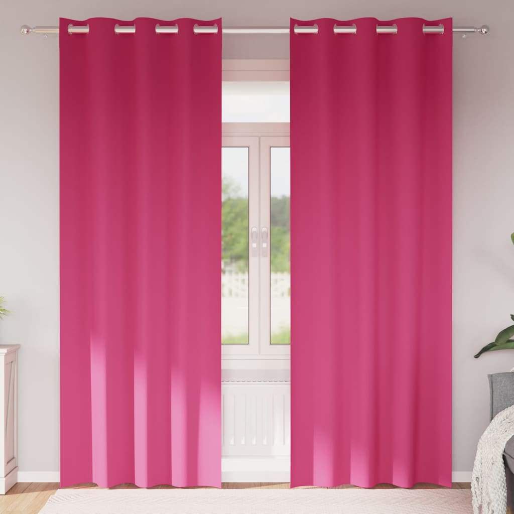 Verdunkelungs-Vorhänge mit Ringen 2 pcs Beige 140 x 140 cm
