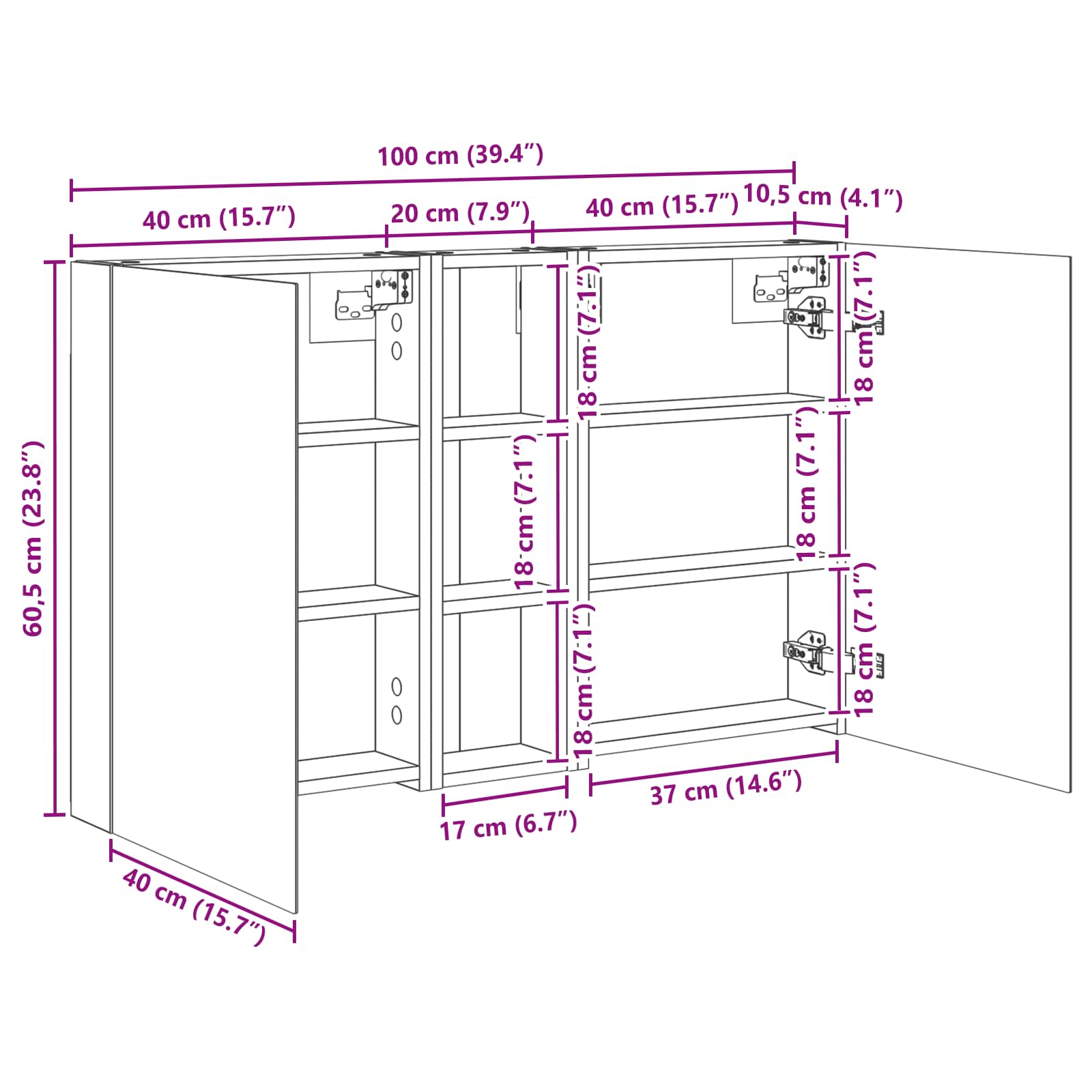 Badezimmerschrank-Set 3 pcs 80 x 10,5 x 50 cm Holzwerkstoff