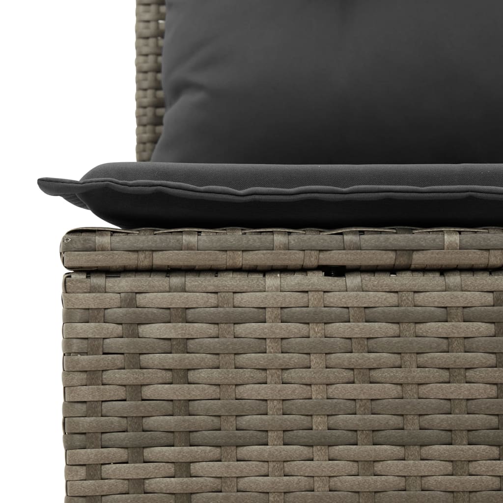 3-tlg. Garten-Sofagarnitur mit Kissen Schwarz Poly Rattan