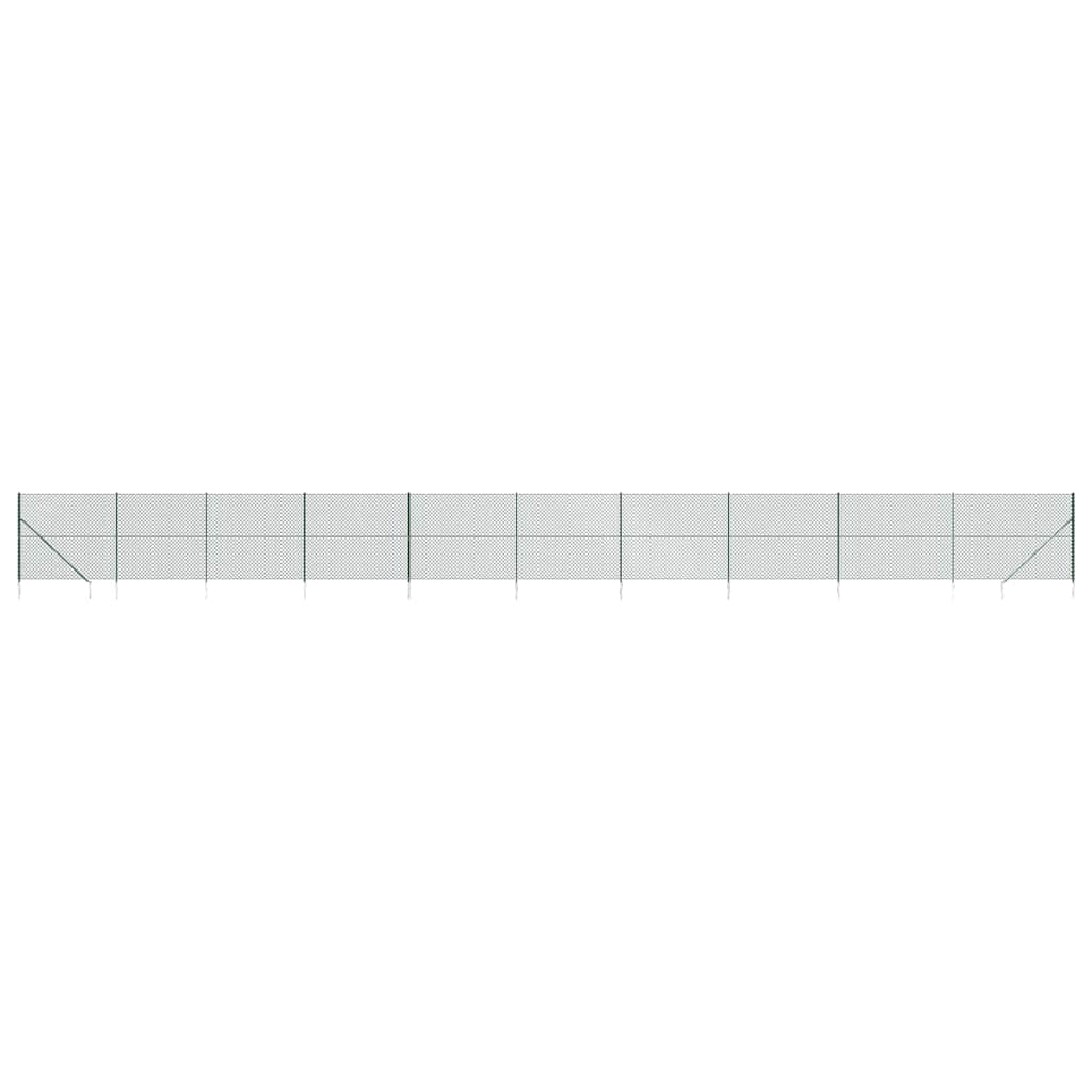 Maschendrahtzaun mit Bodenhülsen Grün 0,8x10 m