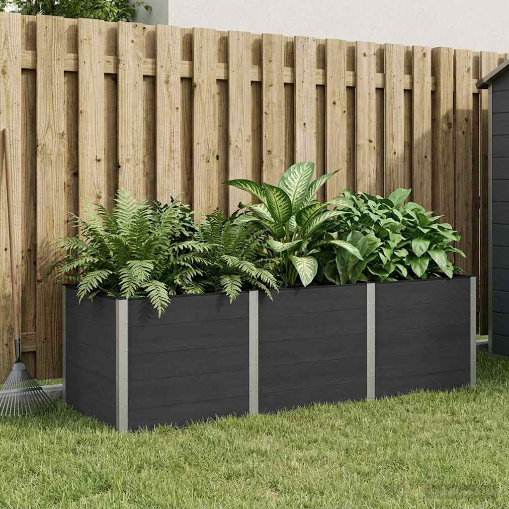 Garten-Hochbeet 200x50x54 cm WPC Grau