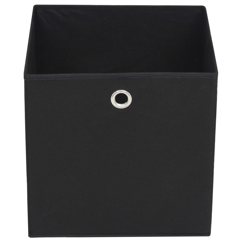 Aufbewahrungsboxen mit Deckeln 10 Stk. 28x28x28 cm Schwarz
