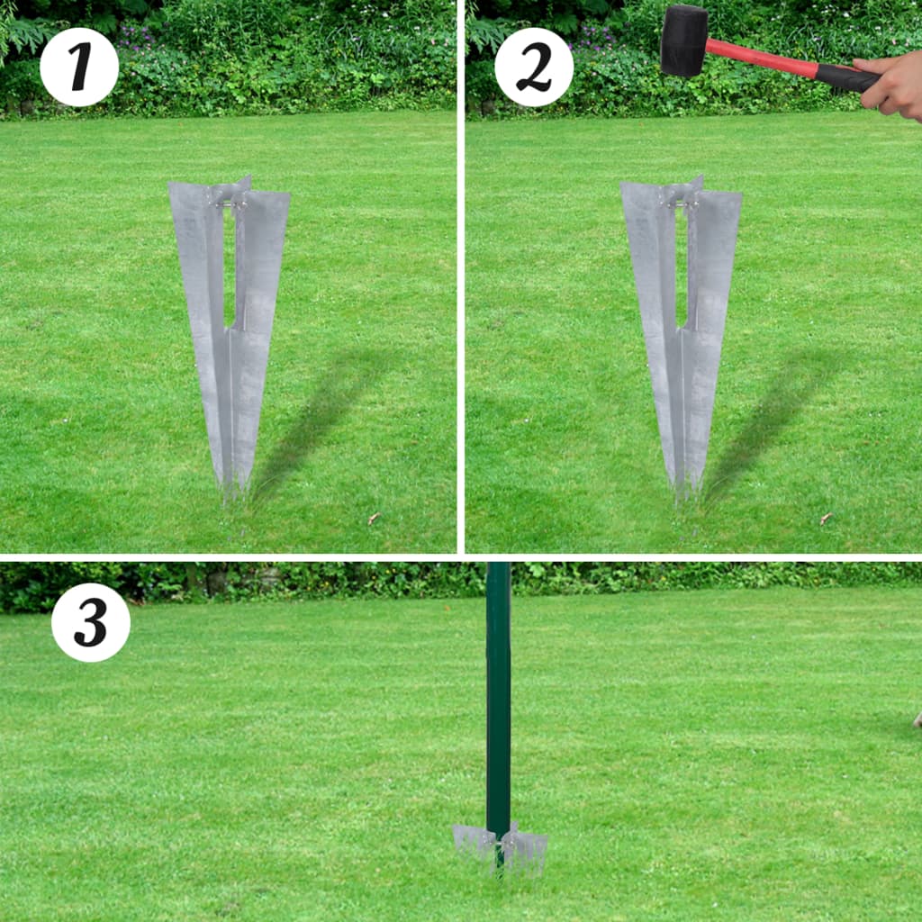 Maschendrahtzaun mit Pfosten und Bodenhülsen Stahl 0,8x25 m
