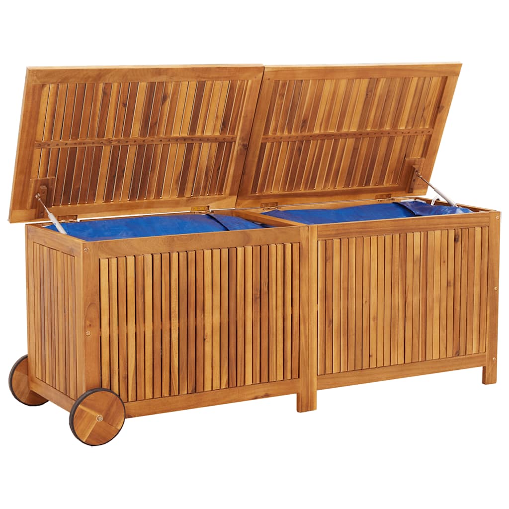 Gartentruhe mit Rollen 60x50x58 cm Massivholz Akazie