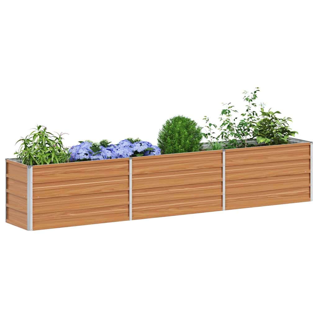 Hochbeet Hellbraun 100 x 100 x 77 cm Verzinkter Stahl