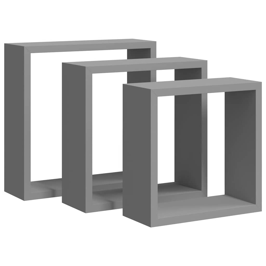 Würfelregale 3 Stk. Schwarz MDF