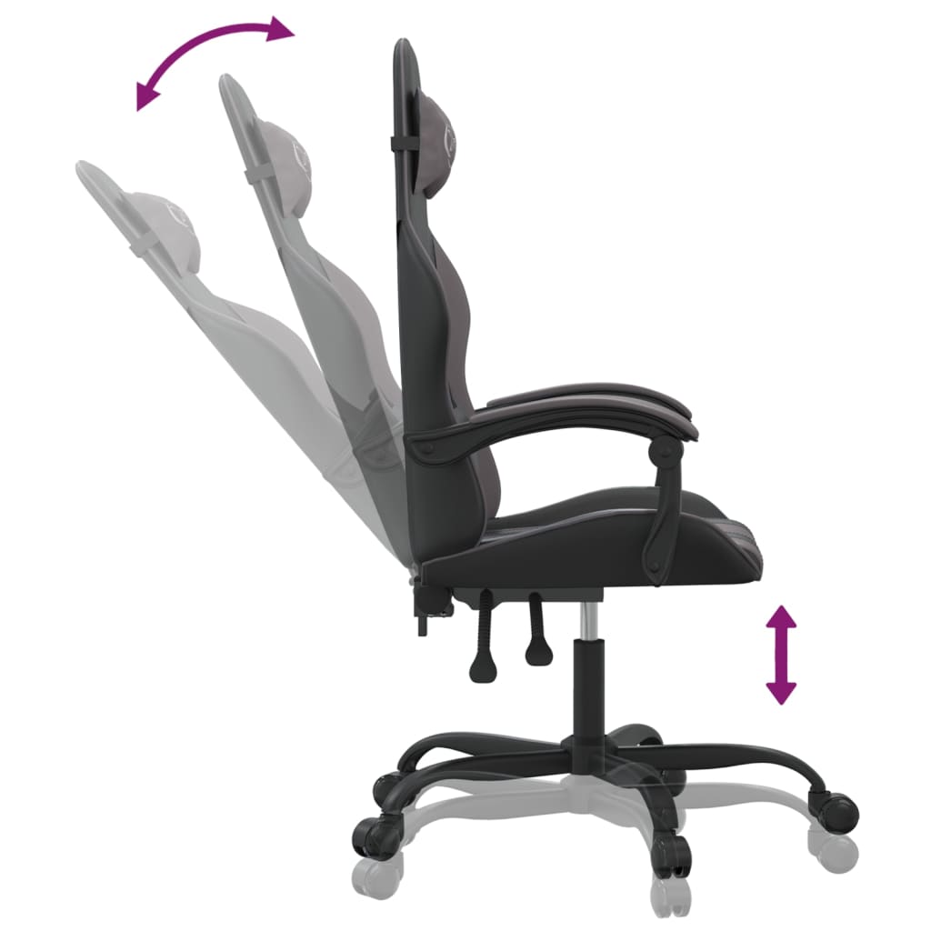 Gaming-Stuhl Drehbar Schwarz und Rot Kunstleder