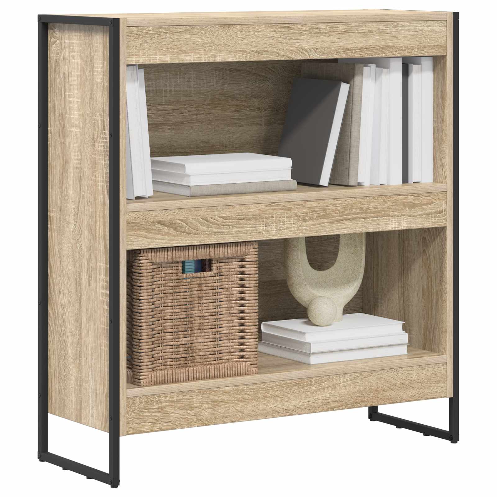 Bücherregal 2 pcs Schwarz Eichen-Optik 60 x 30 x 189,5 cm