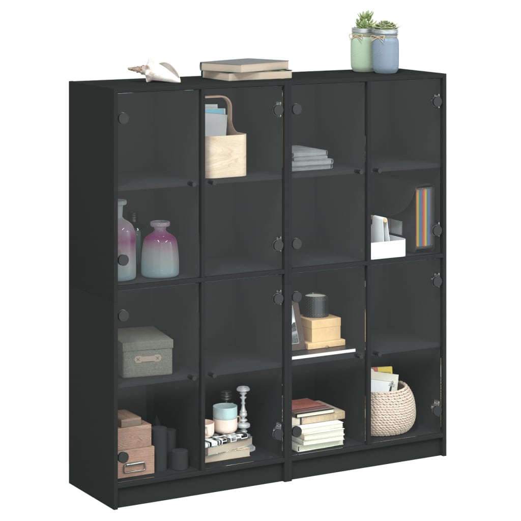 Bücherschrank mit Türen Weiß 136x37x142 cm Holzwerkstoff