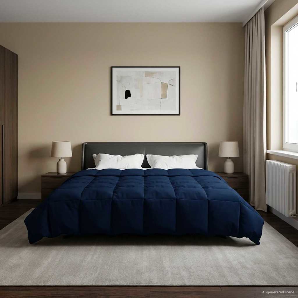 Winterbettdecke Gepolstert Anthrazit 240 x 260 cm Mikrofaser