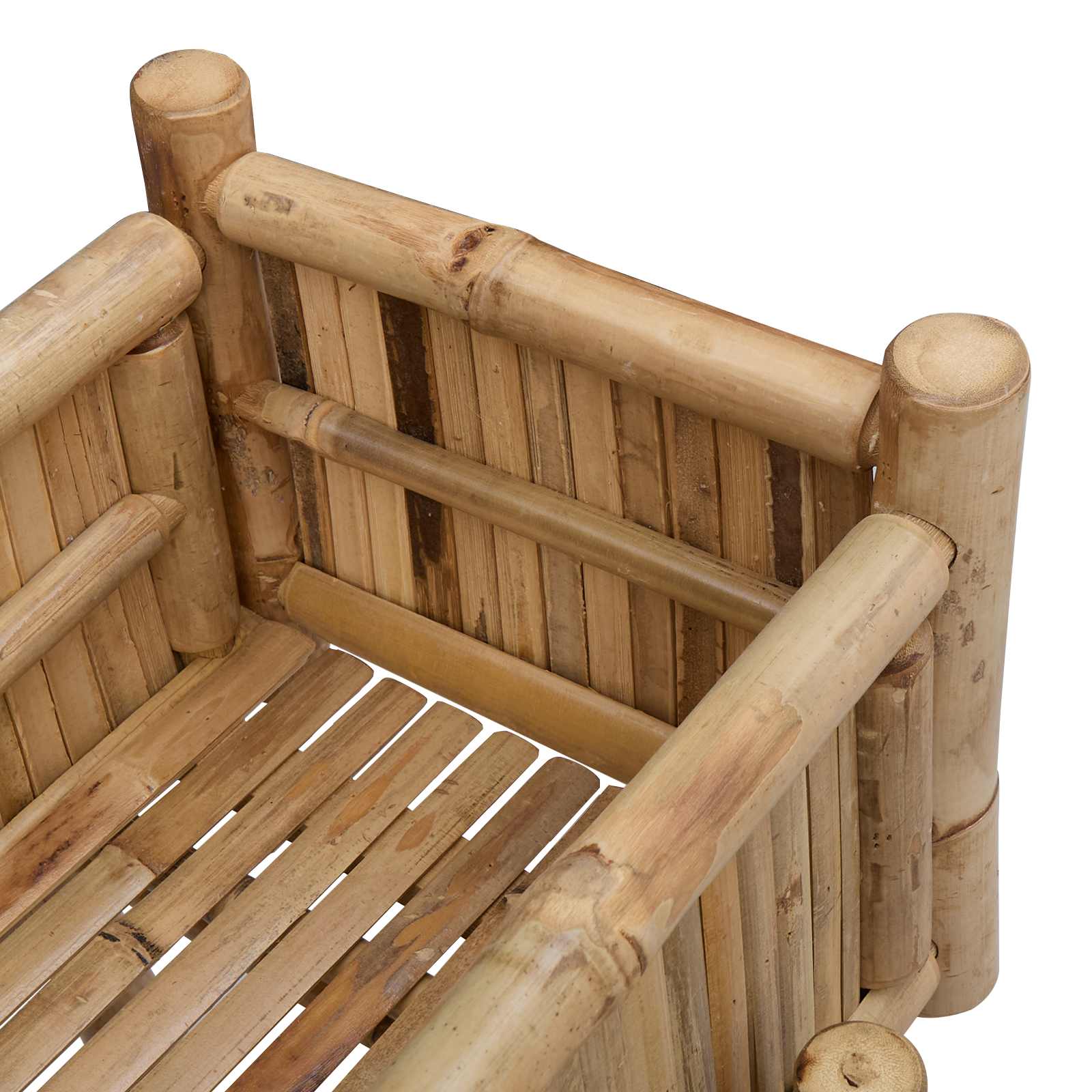 Gartenpflanzer mit Halter Natur 100 x 38 x 74 cm Bambus