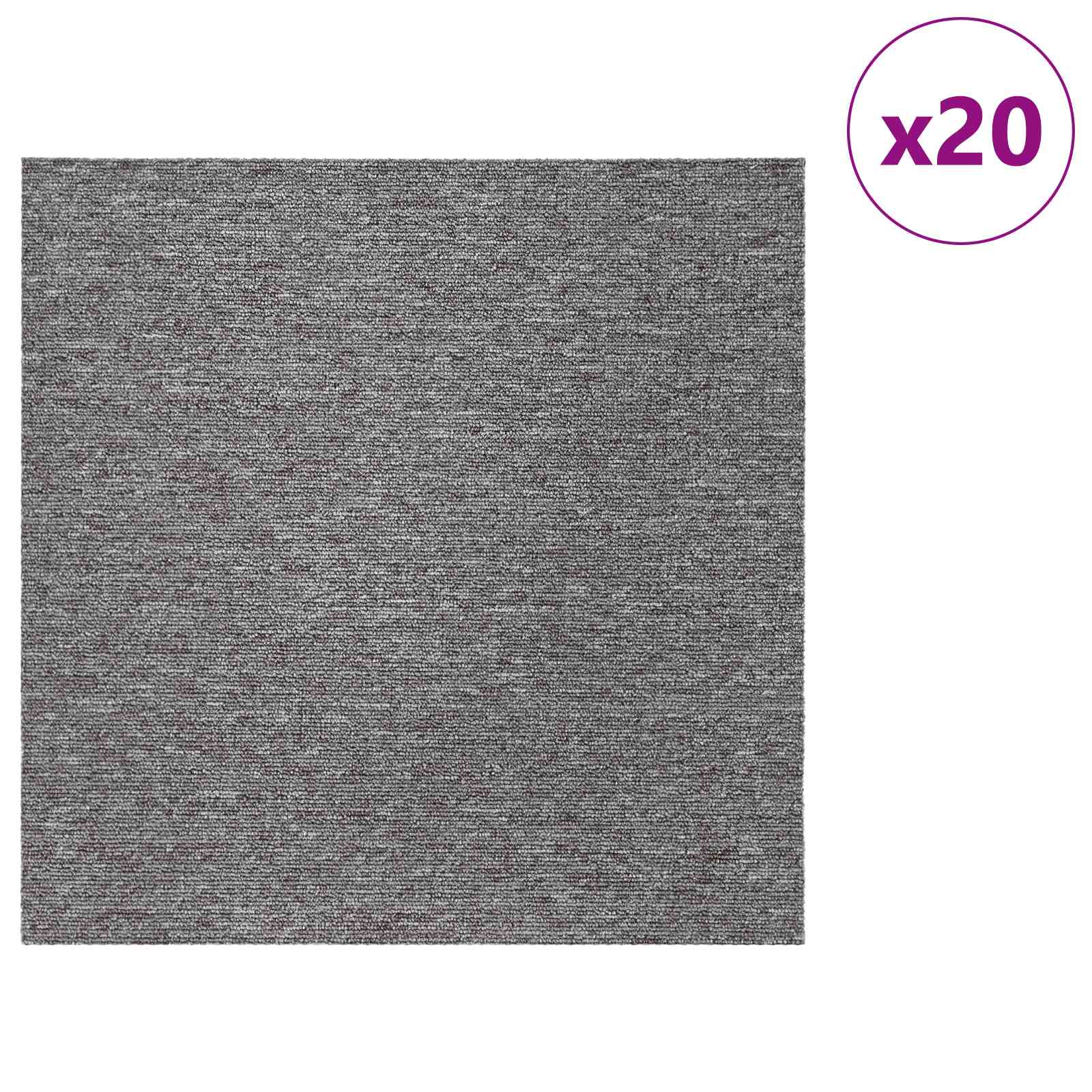Teppichfliese Hellgrau mit Streifen 50 x 50 cm 4 pcs