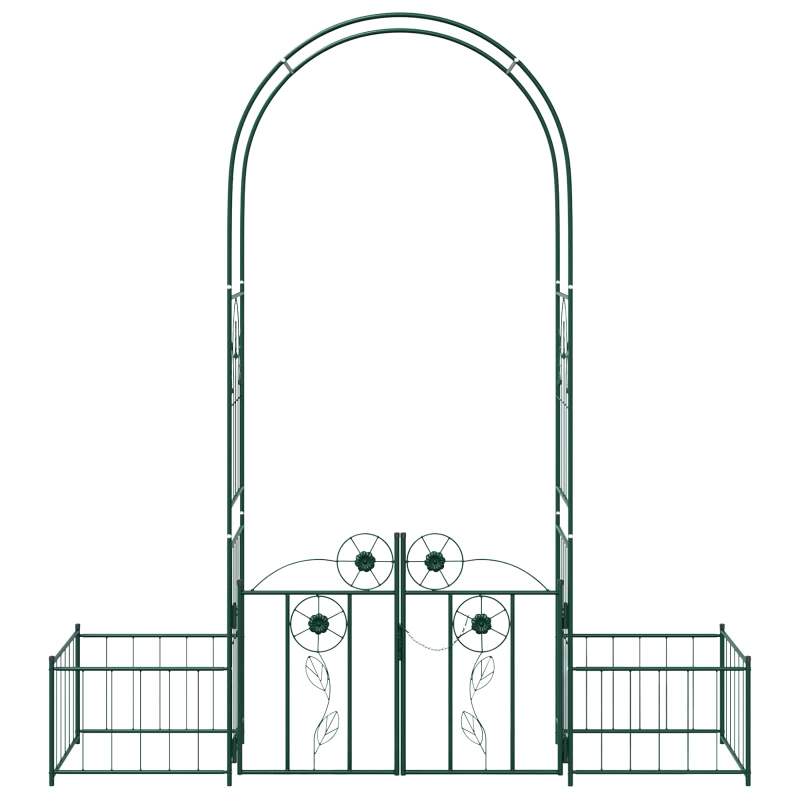 Gartenbogen mit Schloss Schwarz 102 x 50 x 218 cm