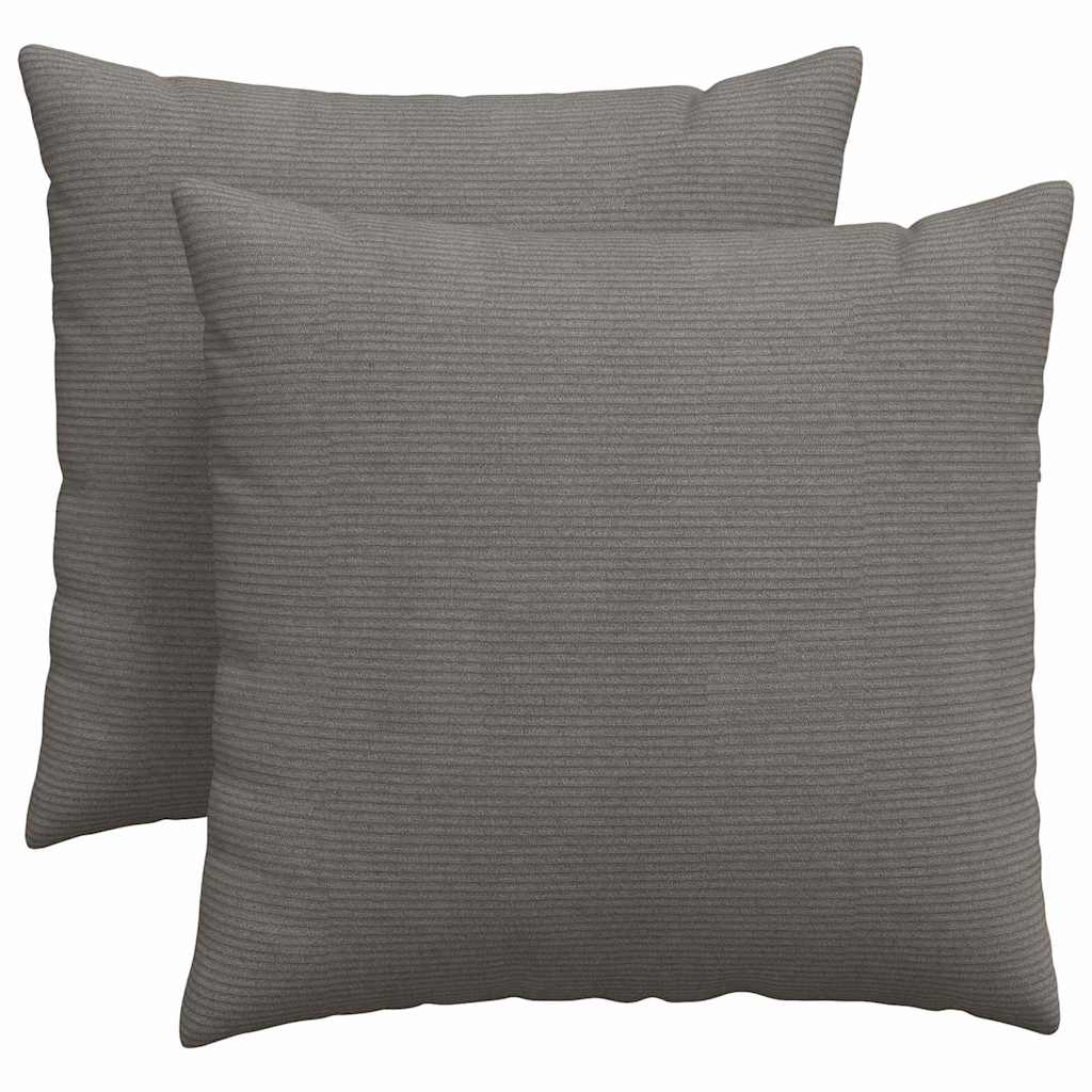 Sofakissen 2 Stück Hellgrau 50 x 30 cm Cordstoff
