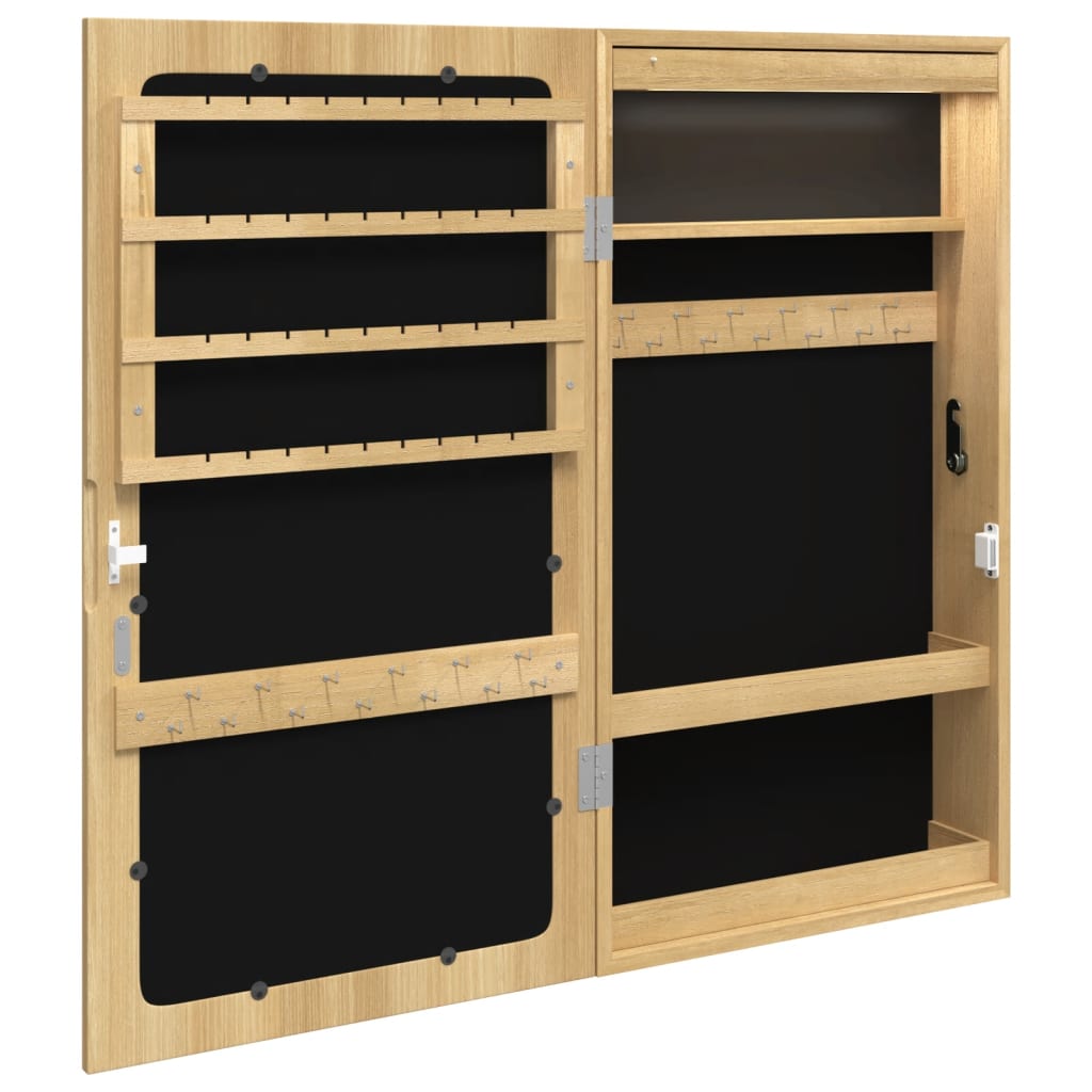 Spiegel-Schmuckschrank mit LED-Beleuchtung Wandmontage Weiß