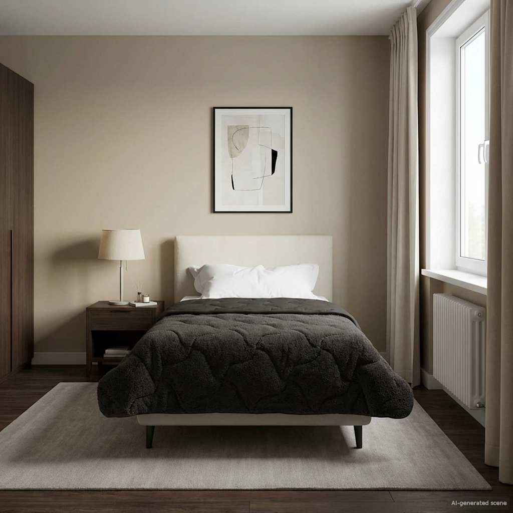 Ganzjahresbettdecke Gepolstert Anthrazit 135 x 200 cm