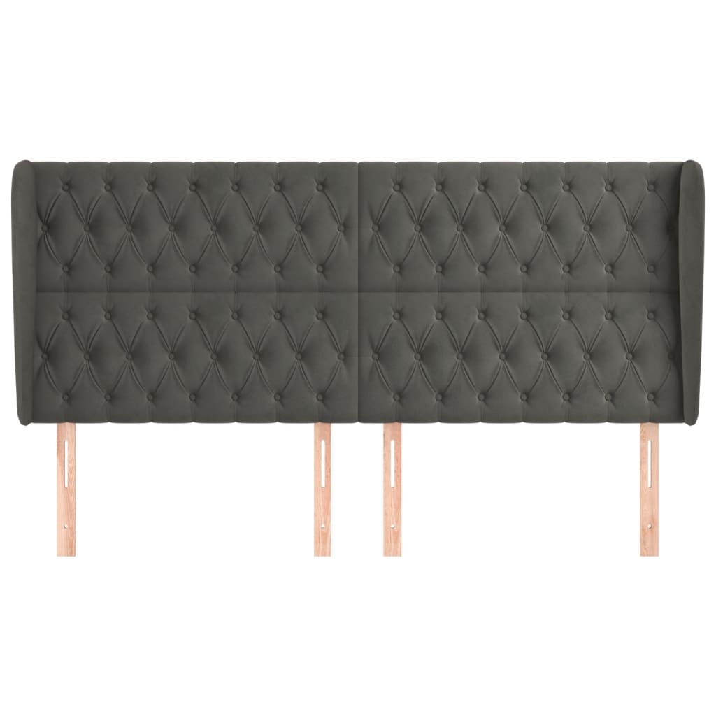 Kopfteil mit Ohren Dunkelblau 93x23x78/88 cm Samt