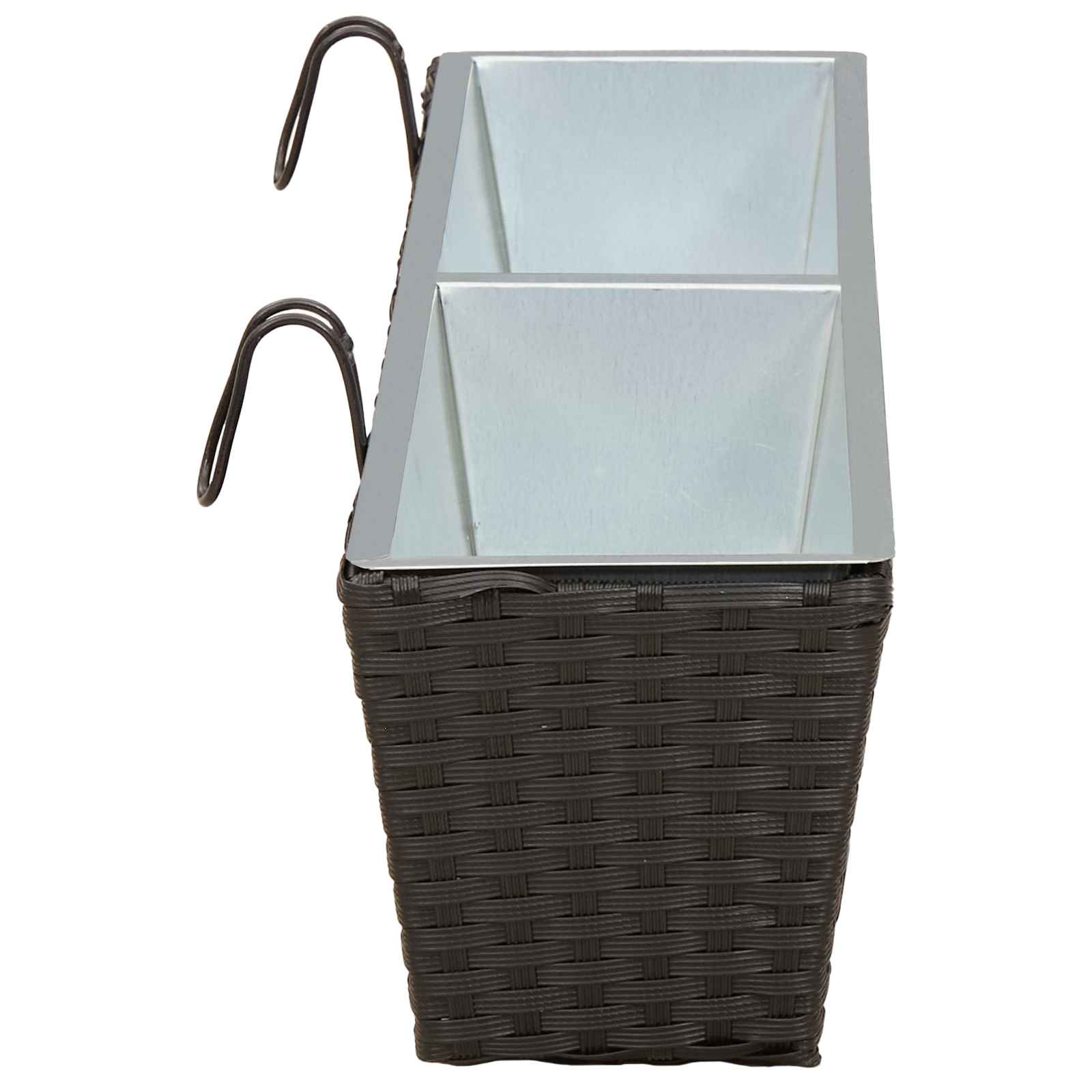 Balkon 2 pcs Schwarz 50 x 17 x 17 cm Metall