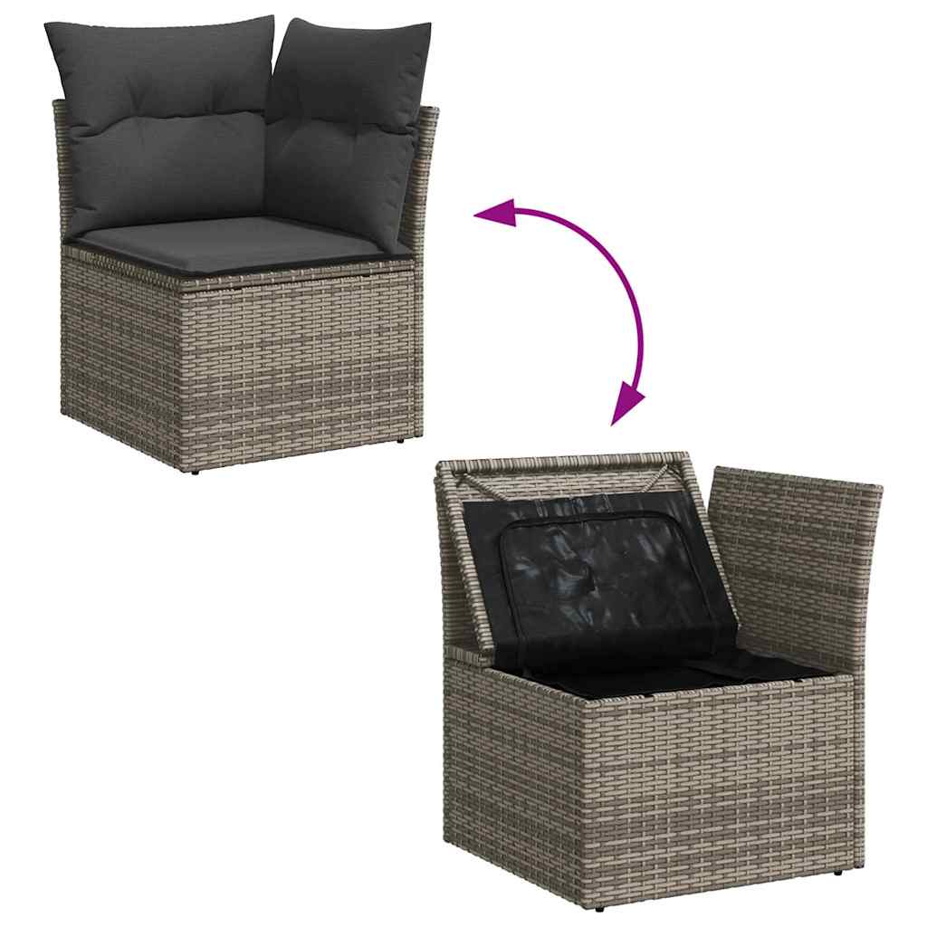 Garten Essgruppe mit Kissen 6 pcs Schwarz und Creme