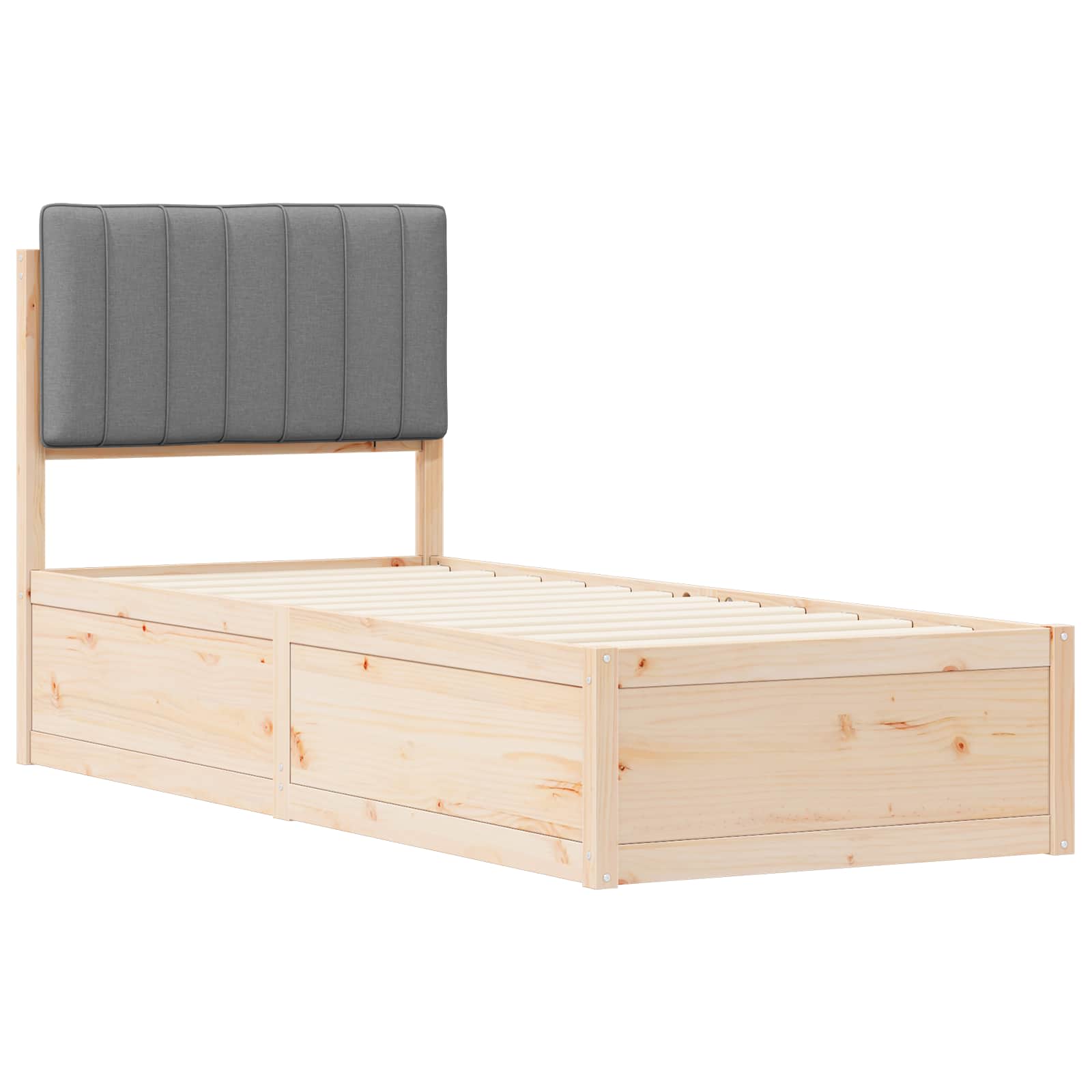 Bettgestell mit gepolstertem Kopfteil Hellgrau 200 x 200 cm