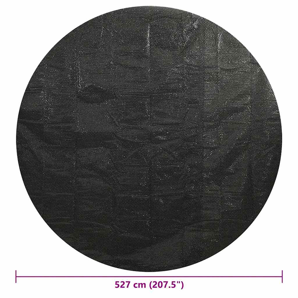Solar Poolabdeckung Hochwertig Ø 210 cm 200 μm Rund PE Schwarz