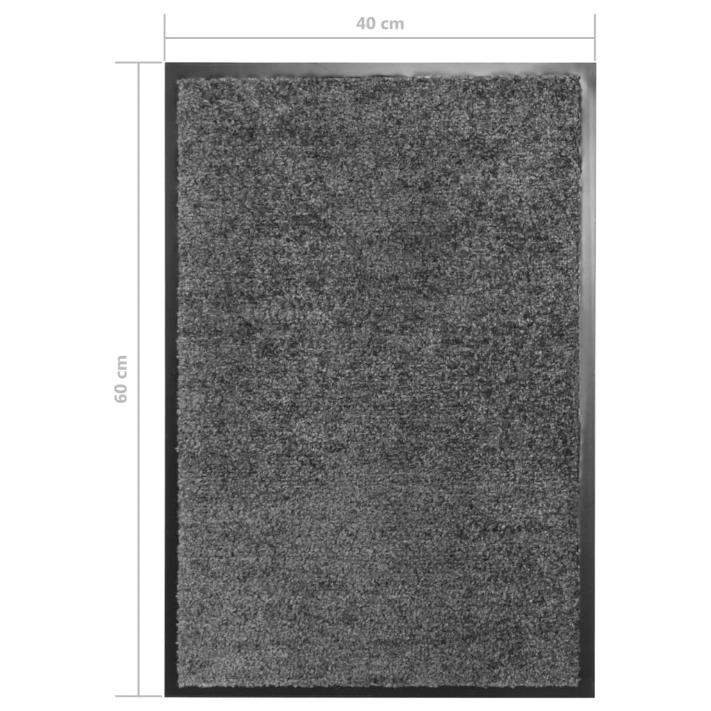 Fußmatte Waschbar Anthrazit 120x180 cm