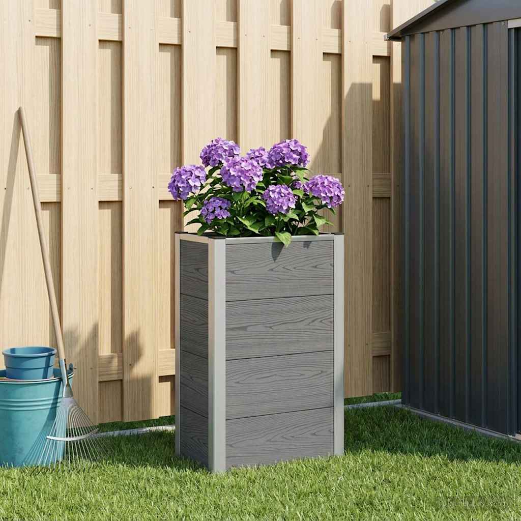 Hochbeet Grau 50 x 30 x 22 cm WPC und Aluminium