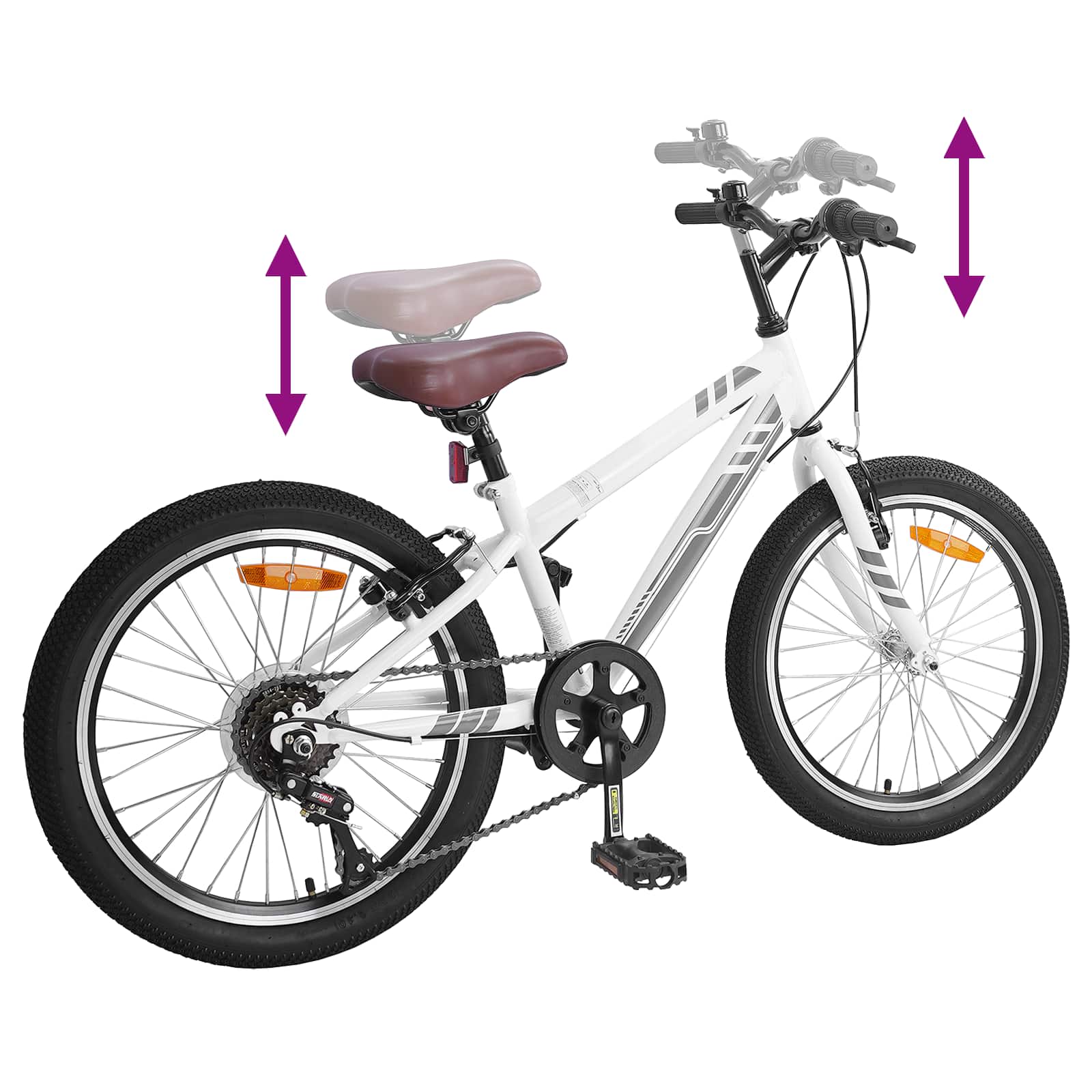 Mountainbike 20 Zoll 6-Speed für 5-8 Jahre alt Weiß