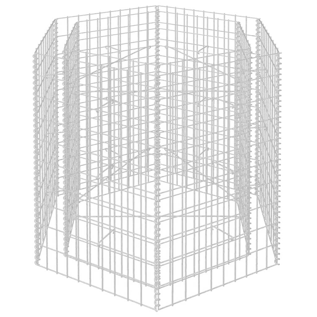 Sechseckiges Gabionen-Hochbeet 100×90×50 cm