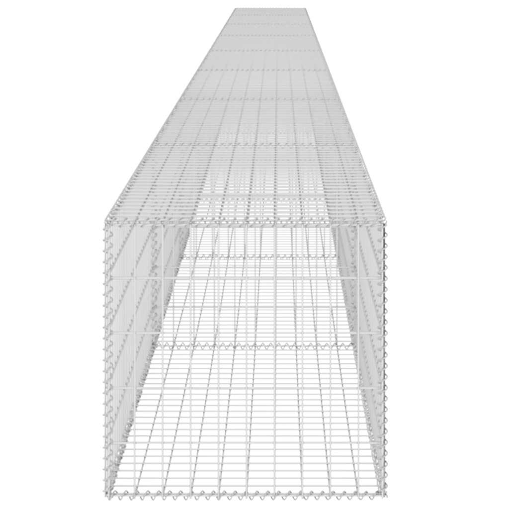 Gabionenwand mit Abdeckung Verzinkter Stahl 20×20×100 cm