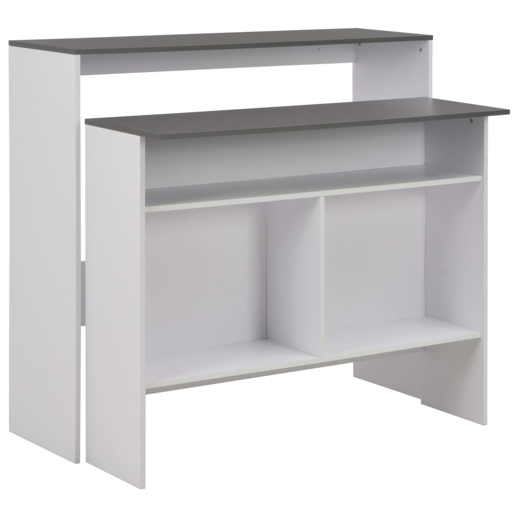 Bartisch mit 2 Tischplatten Weiß 130x40x120 cm
