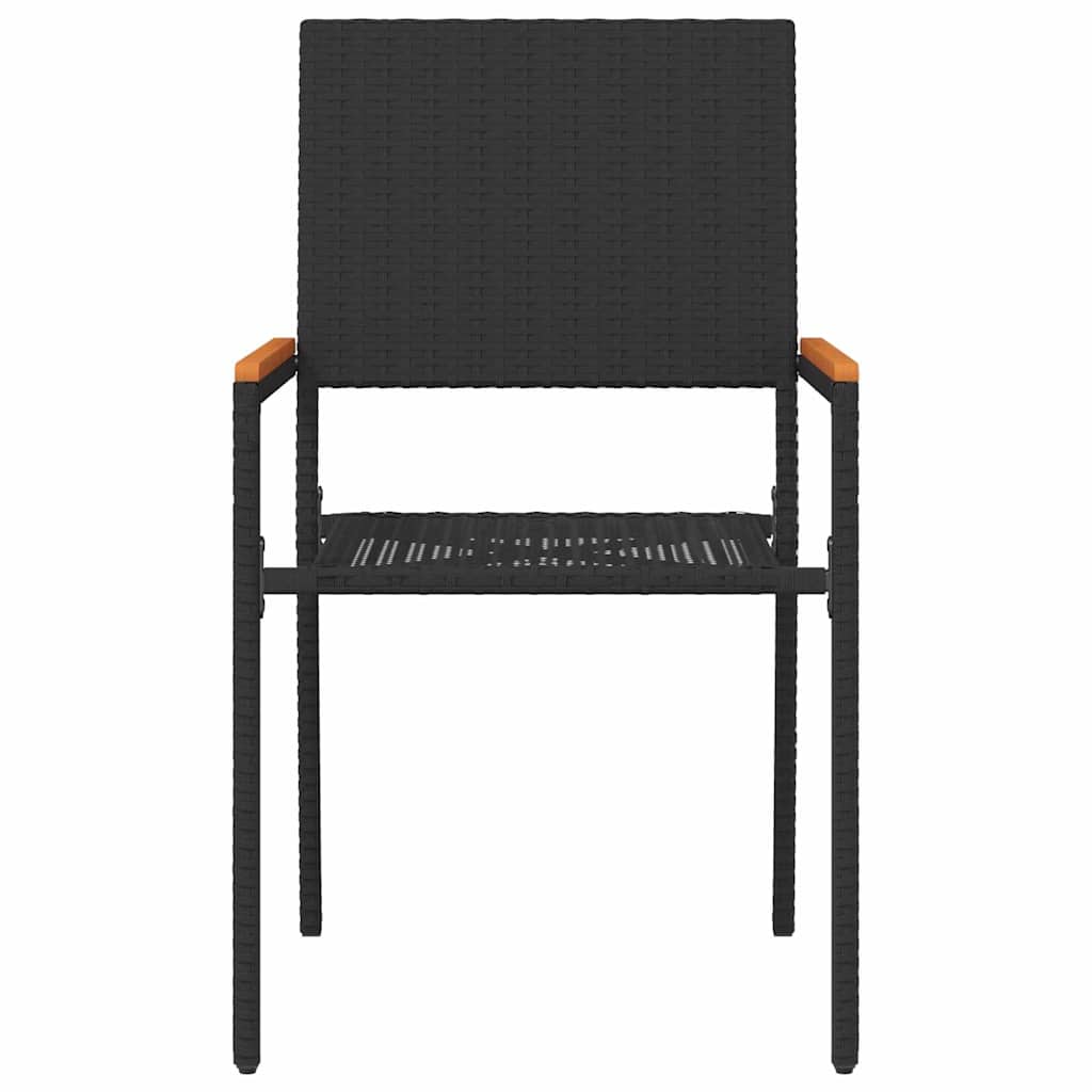 Garten Stapelstühle 4 pcs Braun und Schwarz 54 x 56 x 90 cm