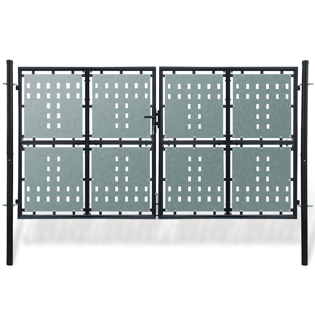 Schwarzes Einzeltor für Zäune 100 x 200 cm