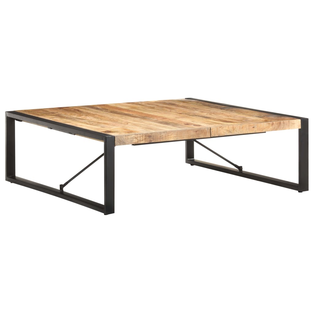 Couchtisch 140x140x40 cm Raues Mangoholz