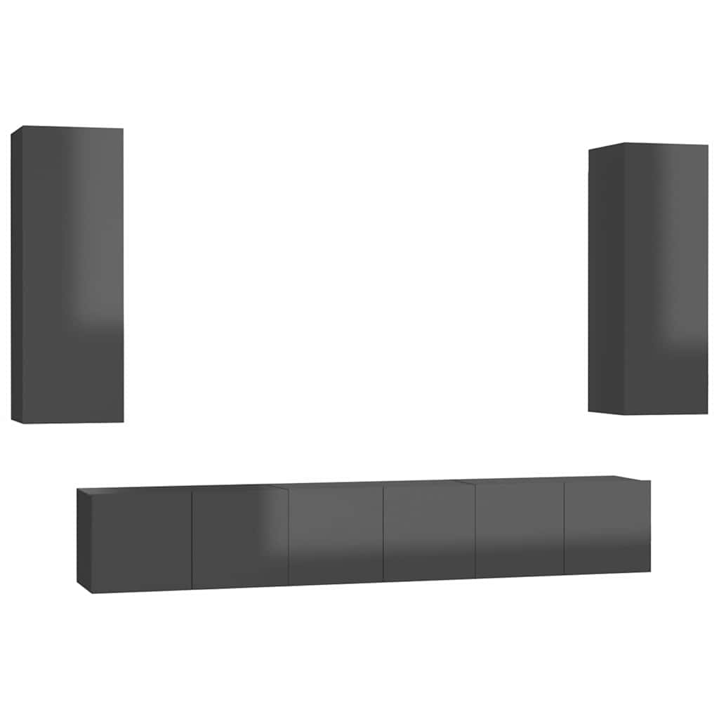 4-tlg. TV-Schrank-Set Weiß Holzwerkstoff