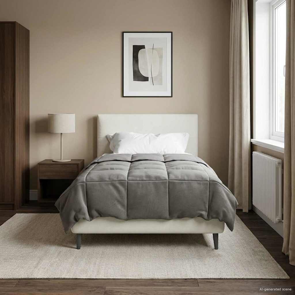 Winterbettdecke Gepolstert Anthrazit 240 x 260 cm Mikrofaser