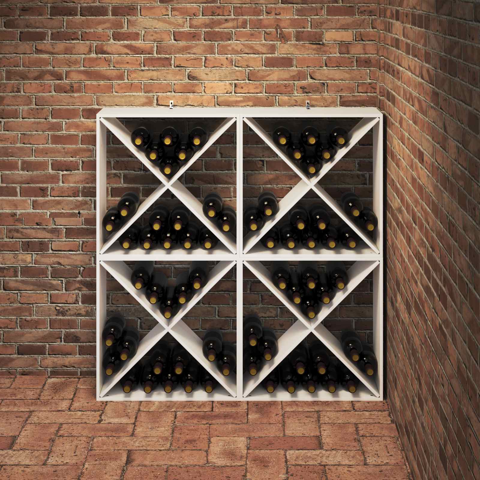 Weinschrank 56 x 25 x 56 cm Massivholz Kiefer