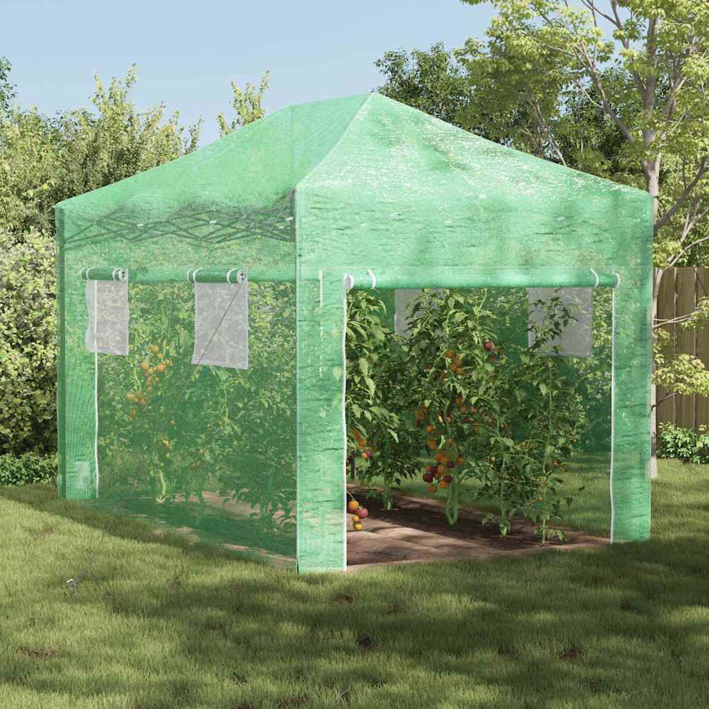 Gewächshaus mit Pop-up-Rahmen Grün 200 x 200 x 300 cm Eisen
