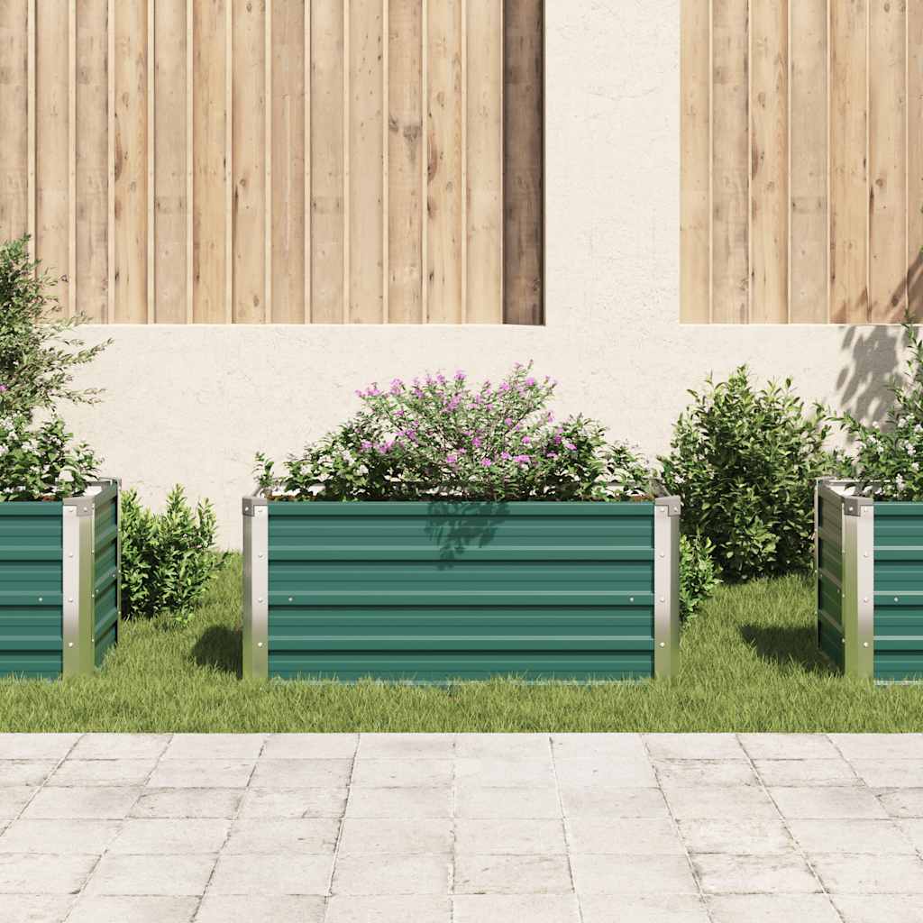 Garten-Hochbeet Verzinkter Stahl 240x80x77 cm Grün