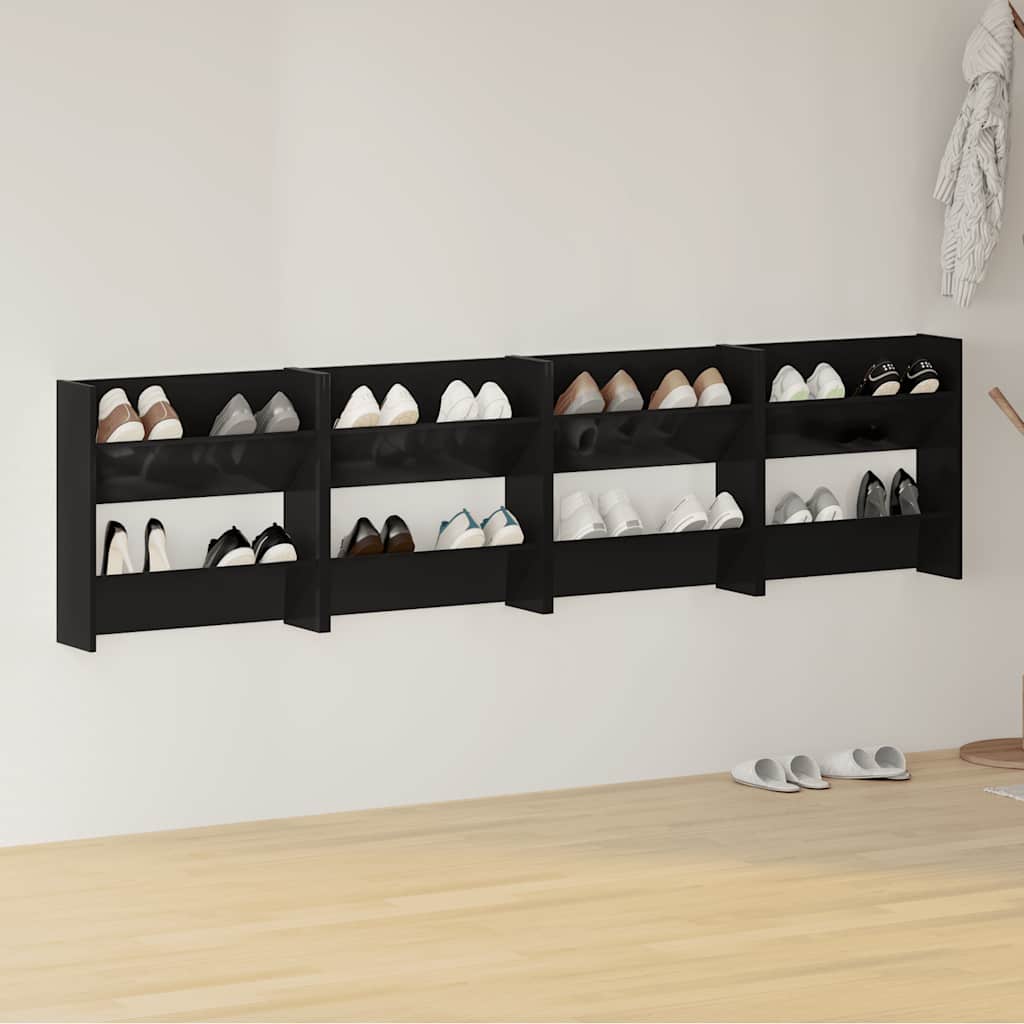 Wand-Schuhschränke 4 Stk. Weiß 60x18x60 cm Holzwerkstoff