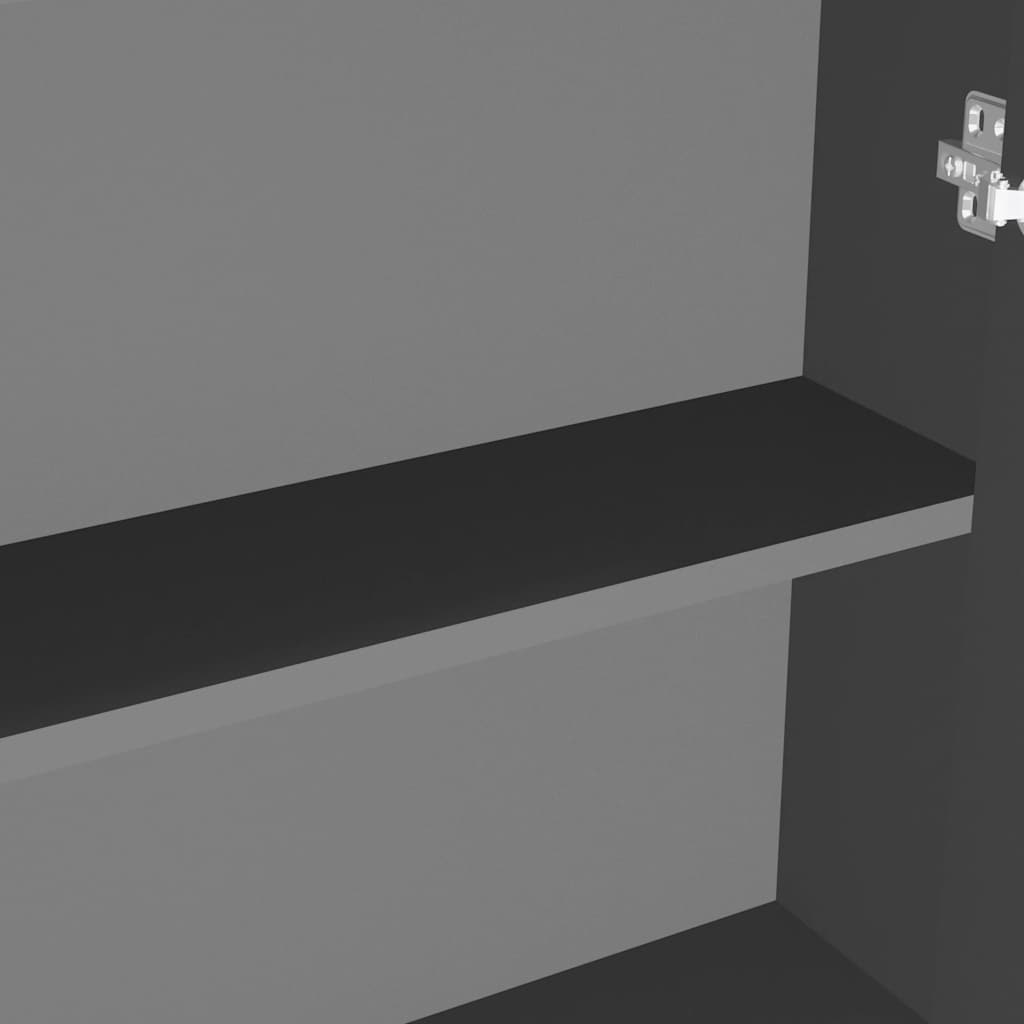 Bad-Spiegelschrank 60x15x75 cm MDF Glänzendes Schwarz