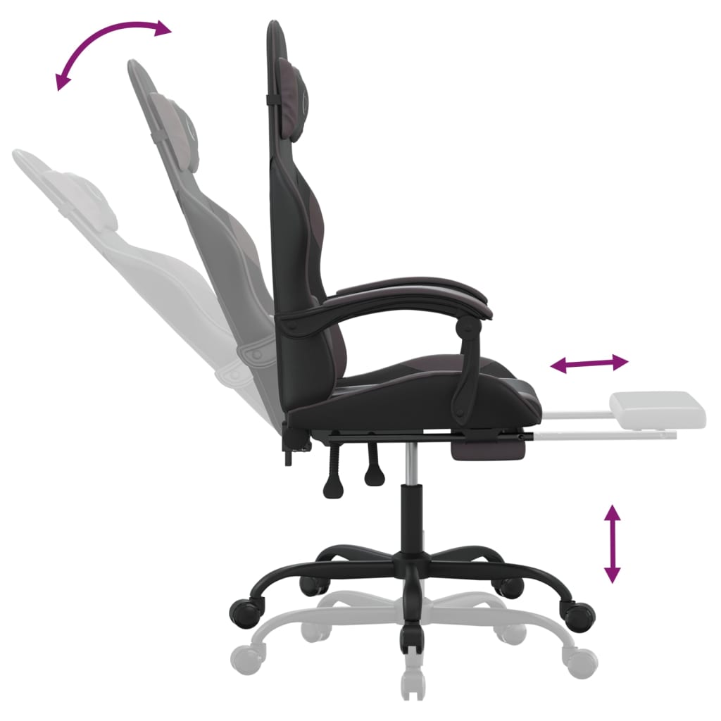 Gaming-Stuhl Drehbar Schwarz und Grün Kunstleder