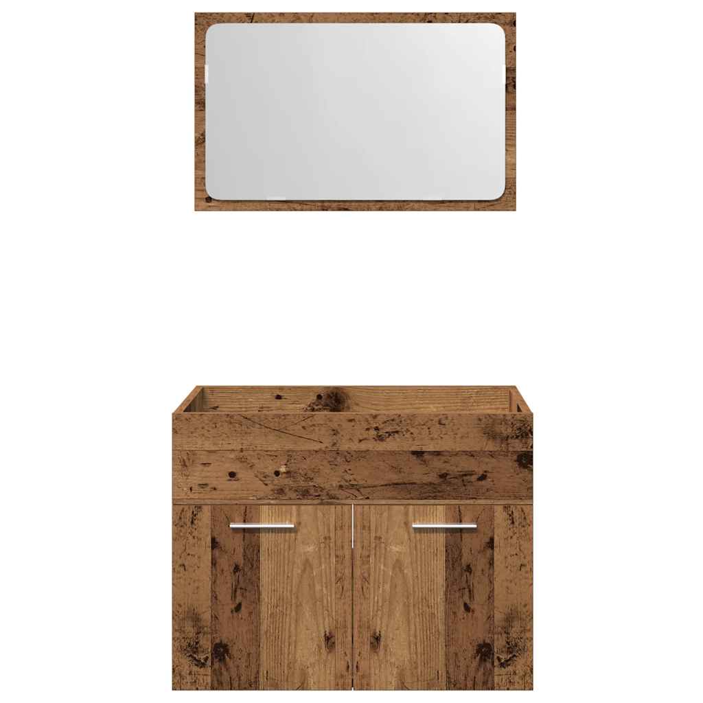 2-tlg. Badmöbel-Set Weiß Holzwerkstoff