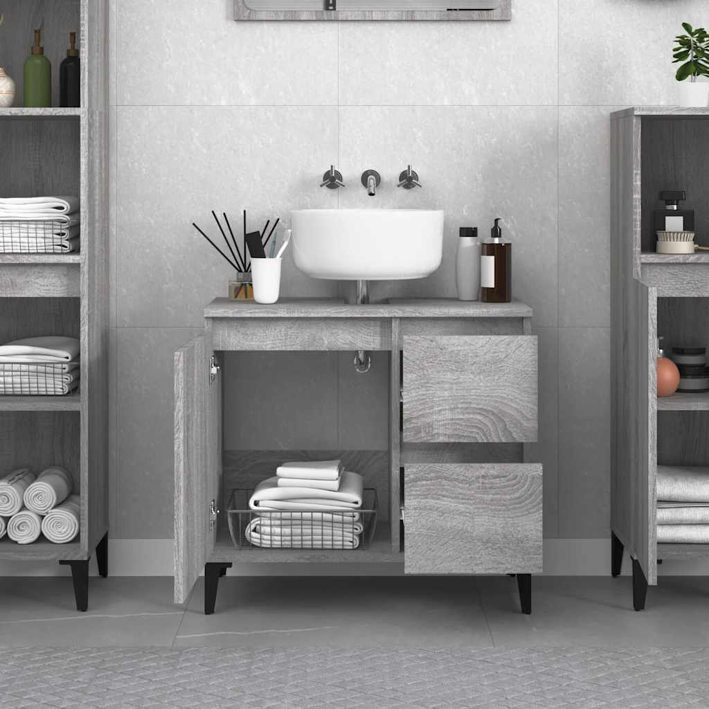 Badschrank Weiß 65x33x60 cm Holzwerkstoff