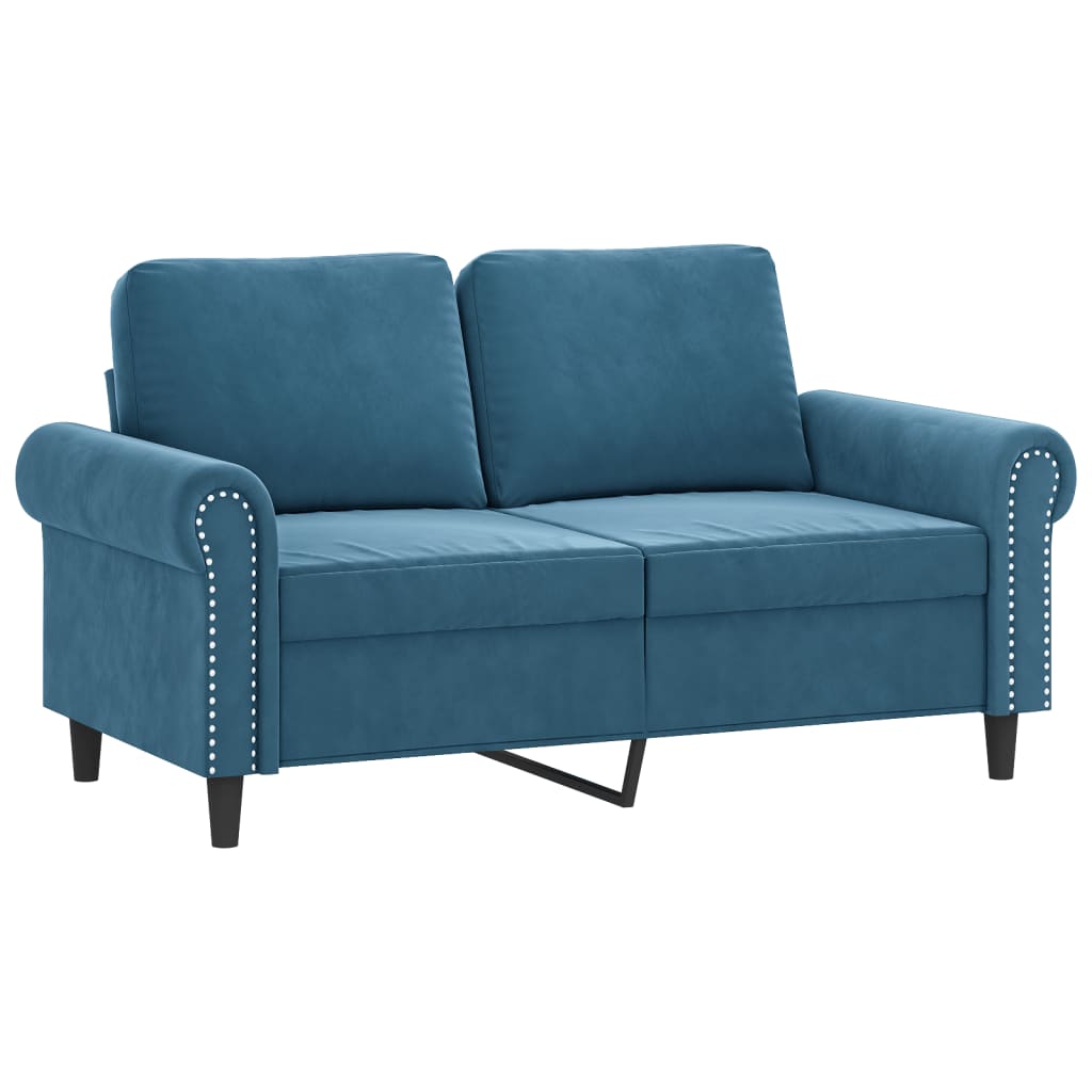 2-Sitzer-Sofa mit Zierkissen Dunkelgrün 120 cm Samt