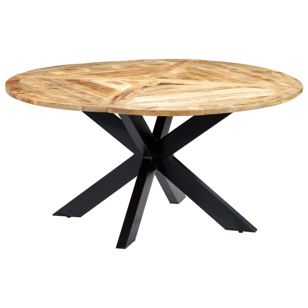 Esstisch Ø110x75 cm Raues Massives Mangoholz