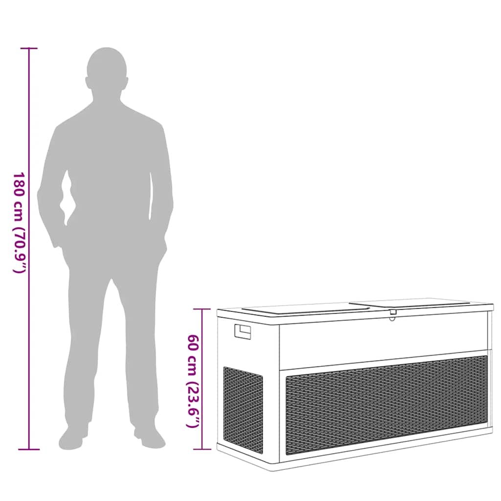 Garten-Aufbewahrungsbox 320 L Schwarz